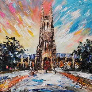 Sunset Duke Chapel, Located in University Campus,  Durham, North Carolina-Pen King-A2463