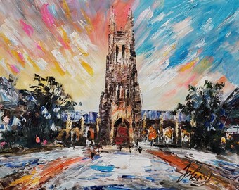 Sunset Duke Chapel, Located in University Campus,  Durham, North Carolina-Pen King-A2463