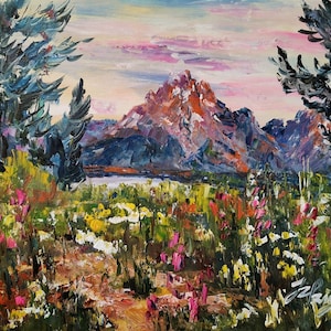 Oxbow Bend Grand Teton Nationalpark, Wyoming-Pen King-A2989-Home Decor Urlaub Kunstwerk Textur Malerei Essen Wandkunst