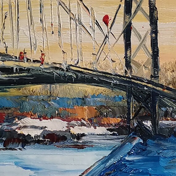原画/抽象画/モダンアート/現代アート/アクリル画/BRIDGE sunset海 原画/抽象画/モダンアート/現代アート/アクリル画/BRIDGE sunset海