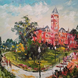 Campus Tillman Hall In University,  Klugh Avenue, Clemson, SC-Pen King-A2915-Home Decor Holiday Artwork Texture Painting Dining Wall