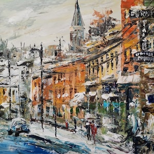 Main Street, ELLICOTT CITY, Maryland-Pen King-A3082-Home Decor Holiday Artwork Texture Painting Dining Wall Art