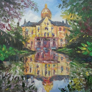 Golden Dome, Located in University of Notre Dame-Pen King-A960-Home Decor Holiday Artwork Texture Painting Dining Wall Art