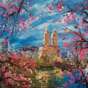 Bloom, Central Park-Pen King-A2713-Home Decor Holiday Artwork Texture Painting Dining Wall Art
