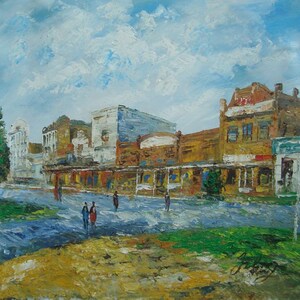 Laredo & PEARSALL Sreet,Cotulla,TX-Pen King -A929-Home Decor Holiday Artwork Texture Painting Dining Wall Art