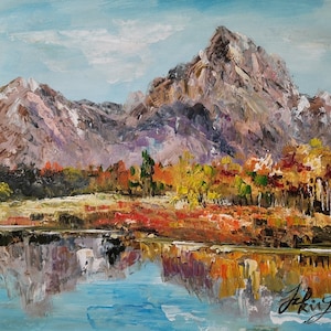 Spätherbst Bend Grand Teton Nationalpark, Wyoming-Pen King-A3038-Home Decor Urlaub Kunstwerk Textur Malerei Essen Wandkunst