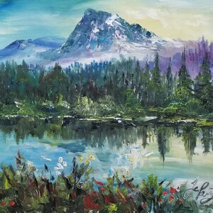 Mount Rainier National Park Washington-Pen King-A4224-Home Decor Holiday Artwork Texture Painting Dining Wall Art
