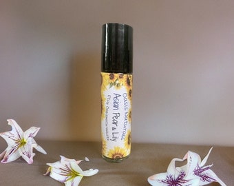 Perfume de Pera Asiática y Lirio: Roll-on de aceite natural (10 ml)