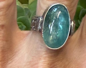 kyanite ring in sterling silver size 9 1/2