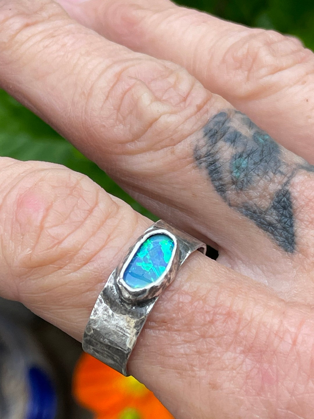 Mens Opal Ring Size 11 1/2 Etsy