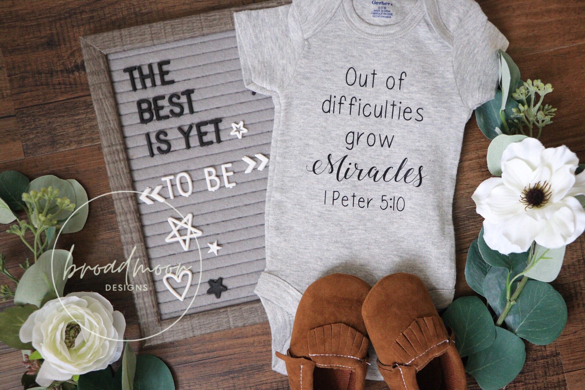 Out Of Difficulties Grow Miracles Out Of Difficulties Grow Miracles Unisex Baby Onesie | Etsy Singapore