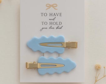 To Have and to Hold Your Hair Back Clip Cards  |  Bridesmaid Hair Clips  |  No Bend Hair Clips  |  Bridesmaid Box Favors  | Bridesmaid Gift
