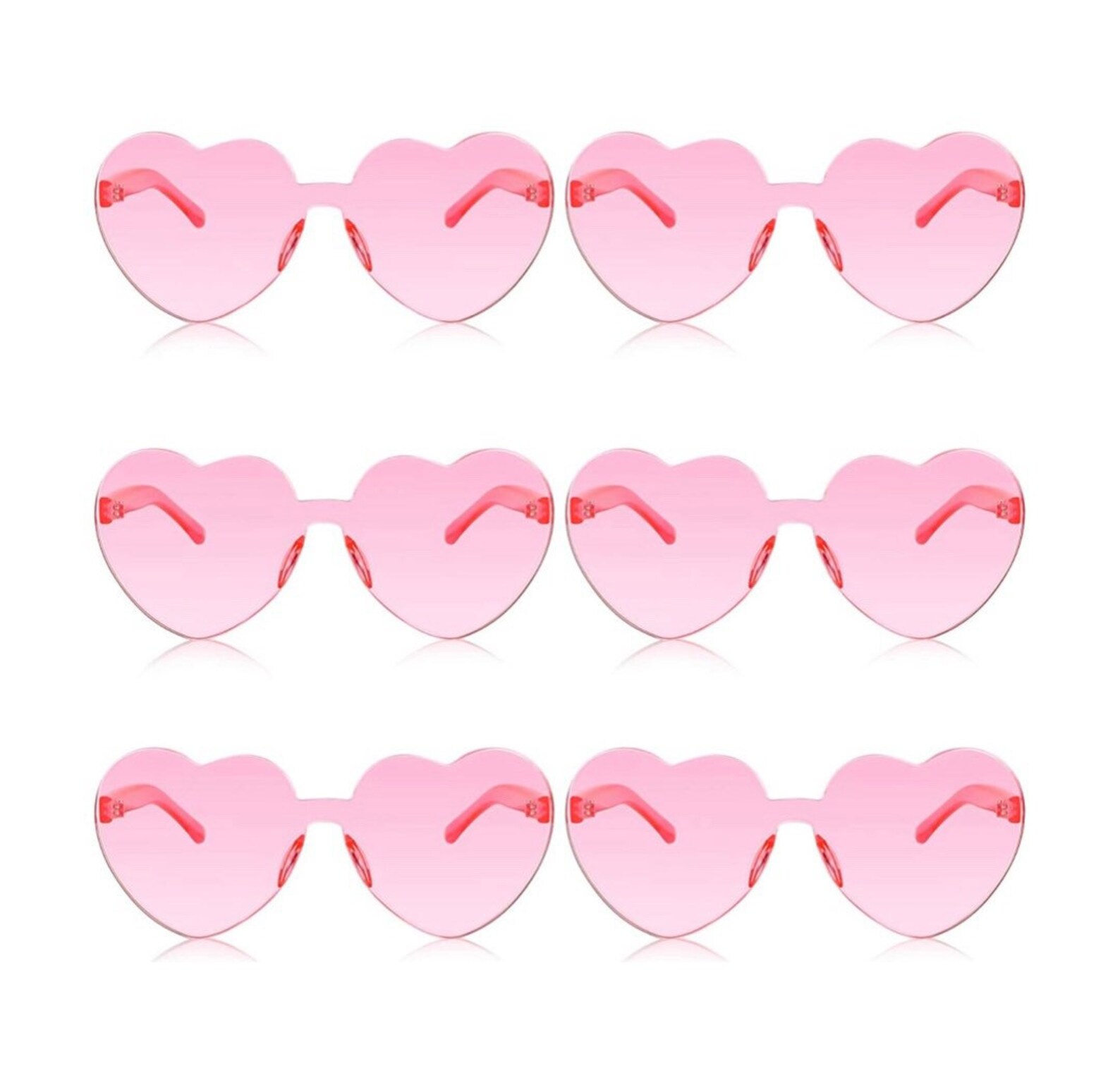 Retro Pink Heart Sunglasses Frameless Heart Sunglasses Etsy