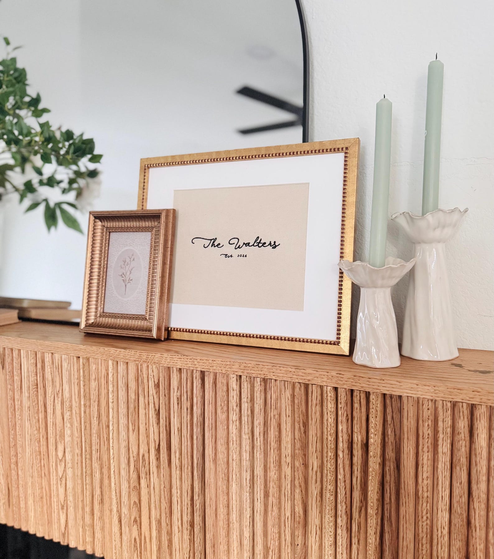 Embroidered Family Name Sign | Embroidered Gift | Wedding Gift | Embroidered Linen Art | Custom Embroidered Note | Housewarming Gift