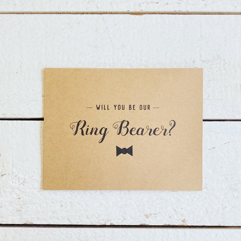 Kraft Ring Bearer Card Rustic Ring Bearer Card Ring Bearer Etsy