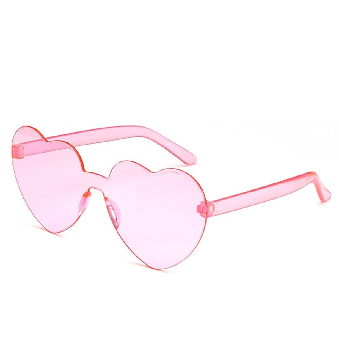 Retro Pink Heart Sunglasses Frameless Heart Sunglasses Etsy