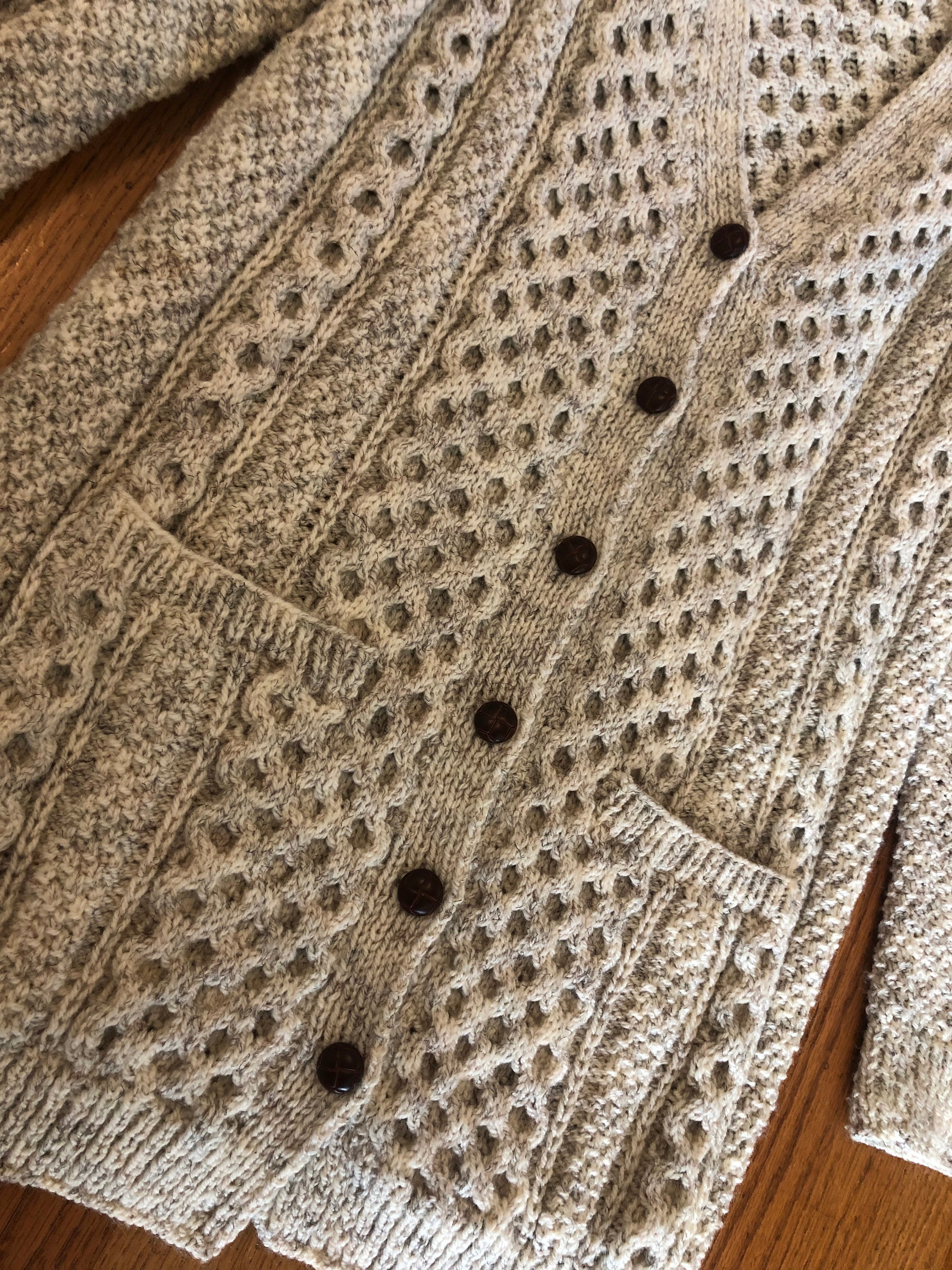 Long knit fisherman cardigan Etsy