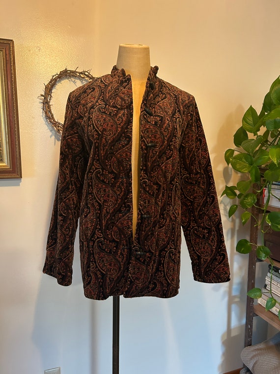 Velvet paisley quilted jacket