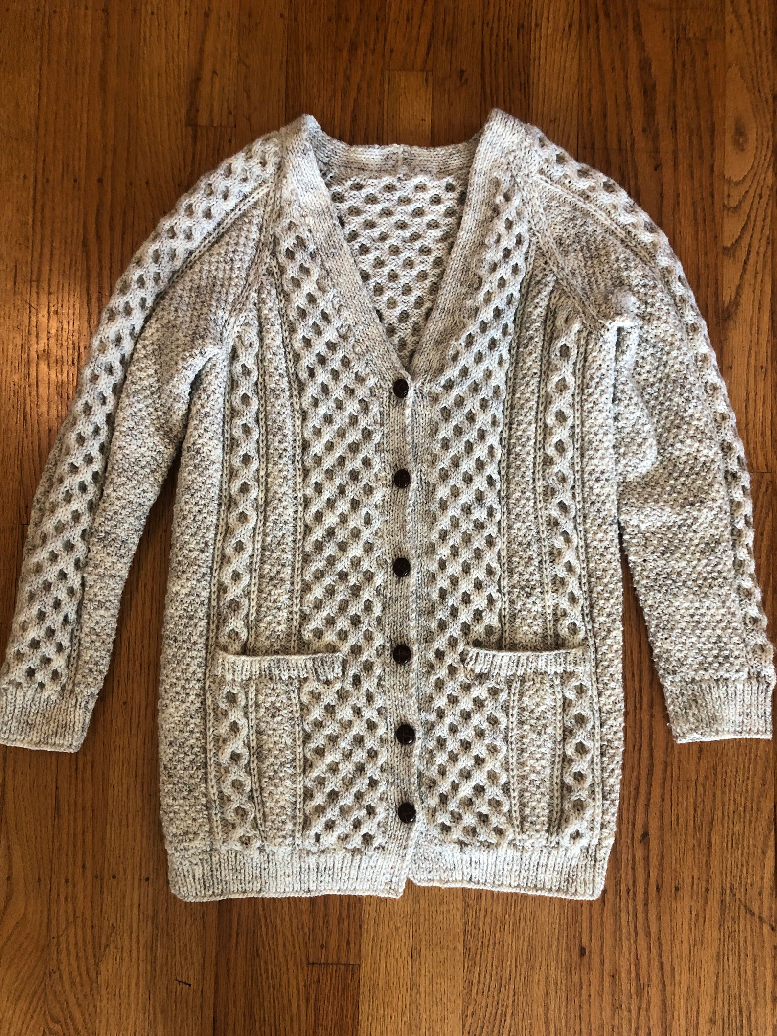 Long knit fisherman cardigan Etsy