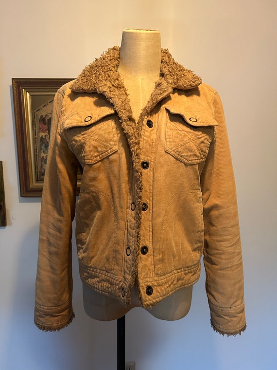 70s style sherpa cord jacket