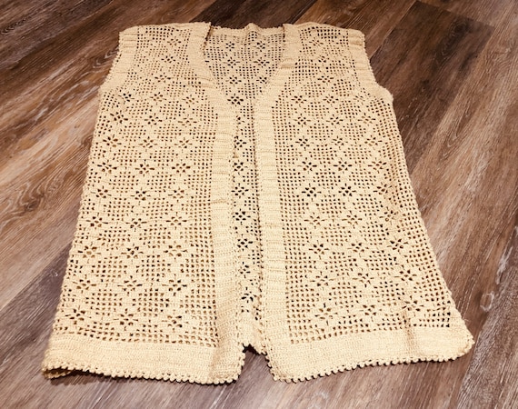 70s summer crochet vest
