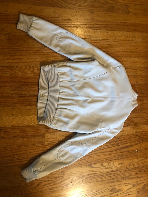 Vintage leather bone white bomber - image 2