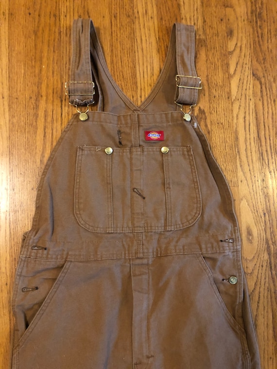 Dickies tan canvas work wear overalls
