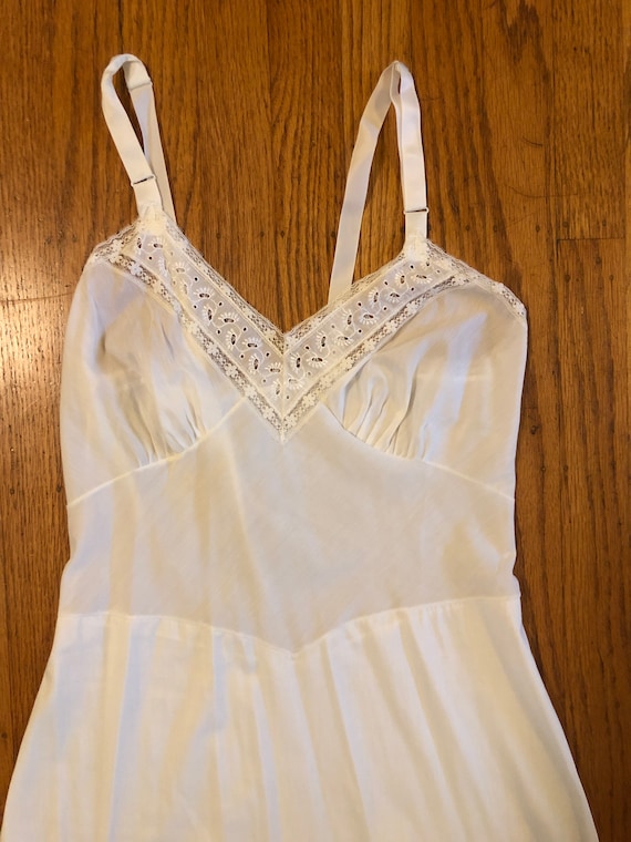 Vintage white cotton and lace slip