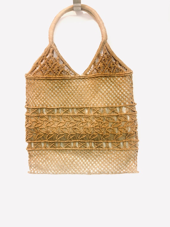 70s Crochet market tote