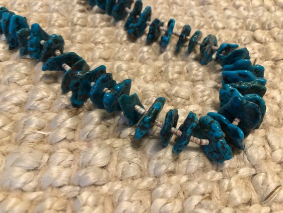 Vintage raw edge turquoise necklace - image 4