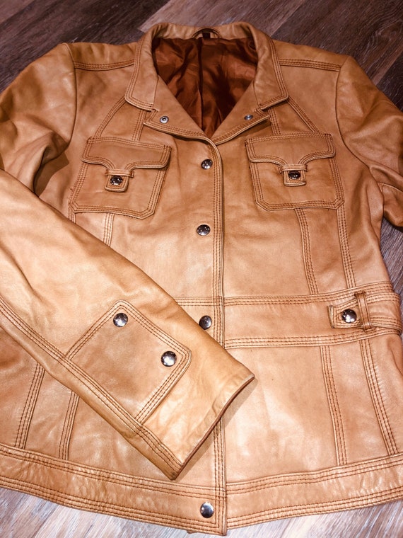 70s buttercream leather jacket