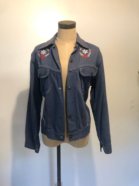 Embroidered 70s Denim Jacket