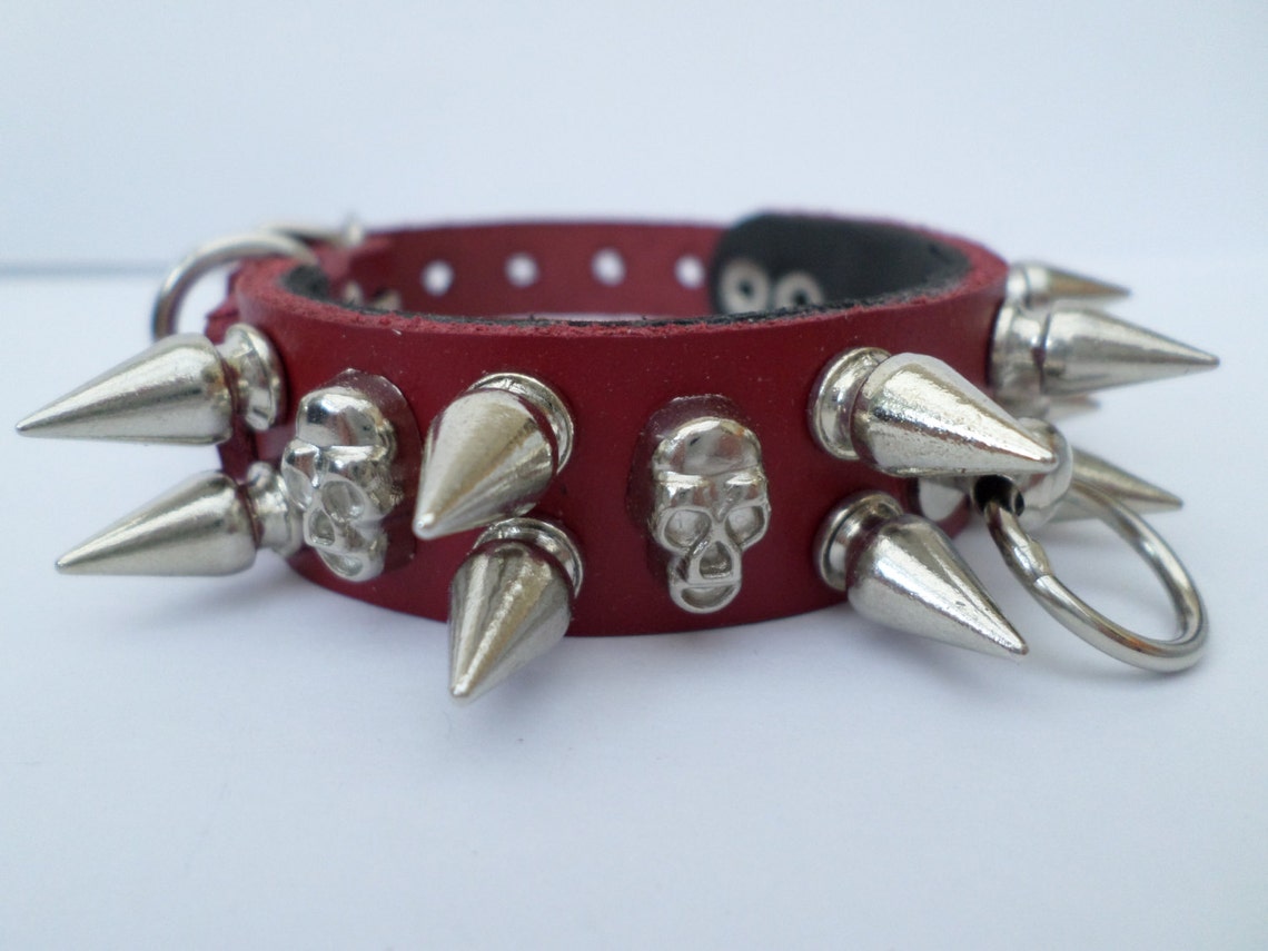 Chihuahua Spiked Dog Collar / Double Row With Skulls 12mm Etsy