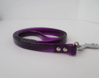 transparent purple pvc bondage fetish lead leash
