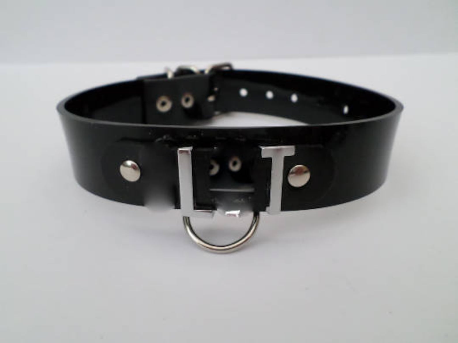 BDSM Bondage Collar Soft Leather And Iron Chain Link Metal Hole Slave Collars