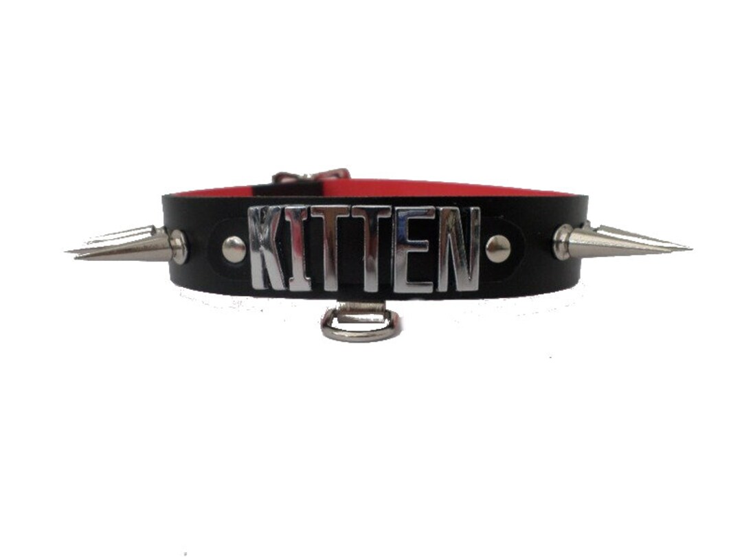 Spiked Kitten Collar Lockable Fetish Bondage 30mm Spikes Etsy