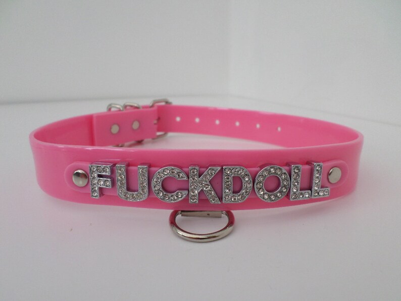 Glossy pink pvc collar fetish bondage lockable 24mm wide 12mm Etsy