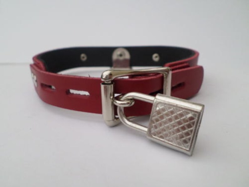 Lockable Adult Collar Leather With Silver Tone Engraved Plate Etsy