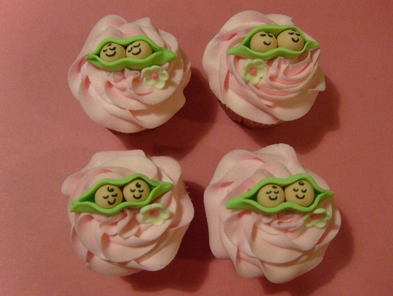 Baby Shower Peas In A Pod Cupcake Toppers image 3