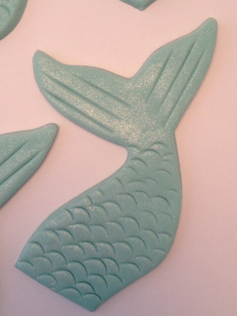 Mermaid or Ocean Theme Cupcake Toppers Fondant image 5