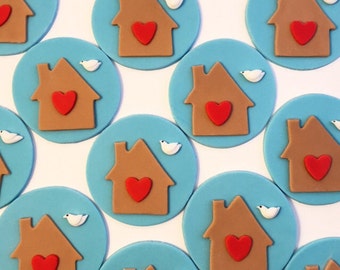 House Cupcake Toppers - Fondant