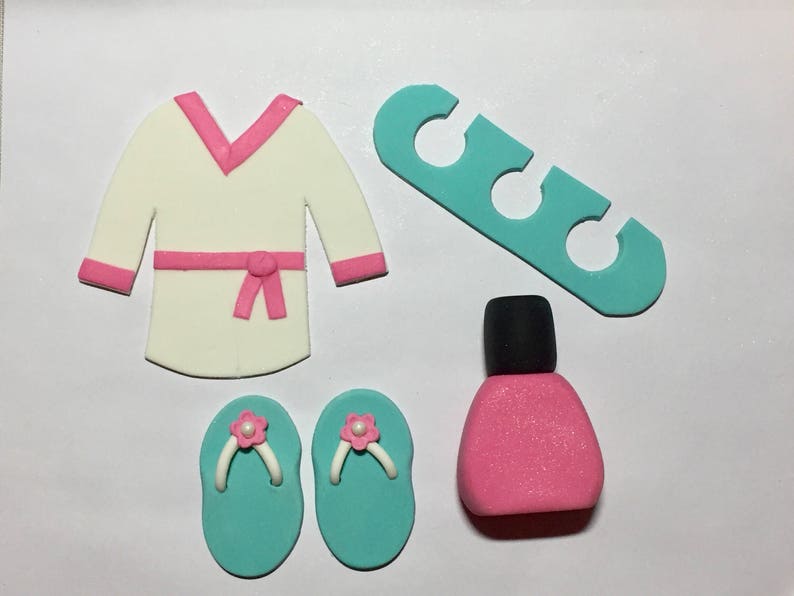 Spa Manicure Pedicure Cake Toppers Edible Fondant image 1