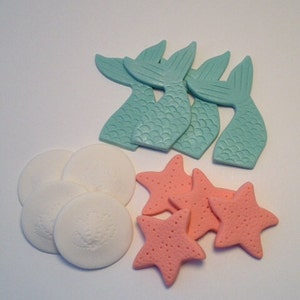 Mermaid or Ocean Theme Cupcake Toppers Fondant image 1