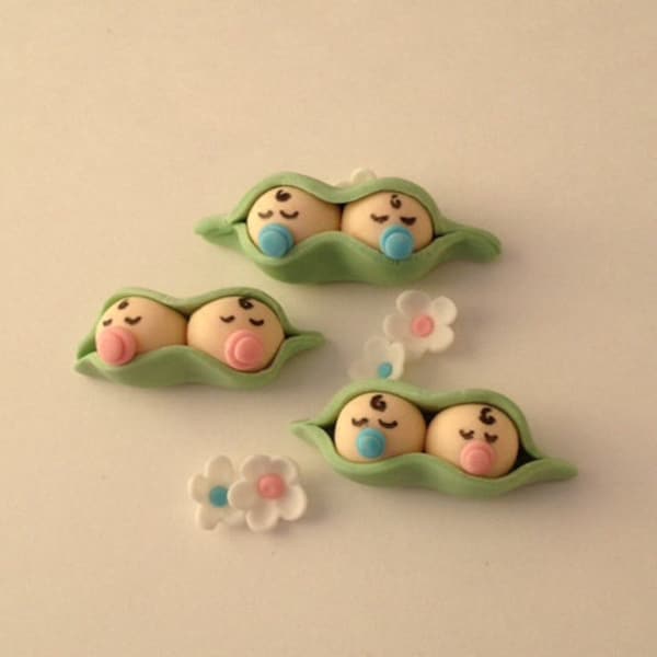 Peas In A Pod Fondant Cupcake Topp