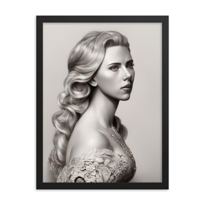Scarlett Johansson Ai-generated Pencil Drawing Printable Celebrity