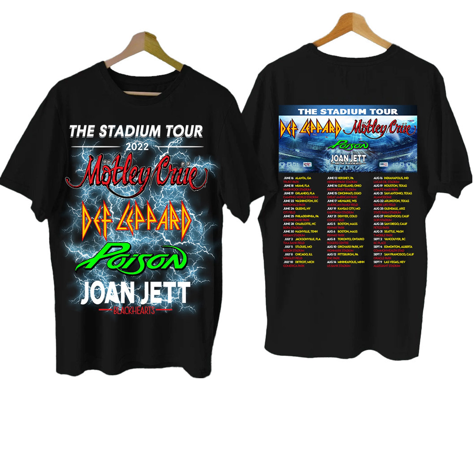 The Stadium Tour 2022 Shirt, Motley Crue Shirt, Def Leppard Motley Crue Poison Joan Jett & The Blackhearts Shirt
