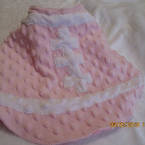 Dog Outfit Reversable! Football Minky on one side. Polka dots !