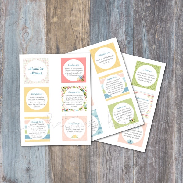 Minute for Mom Printable Scripture Memory Verse Cards