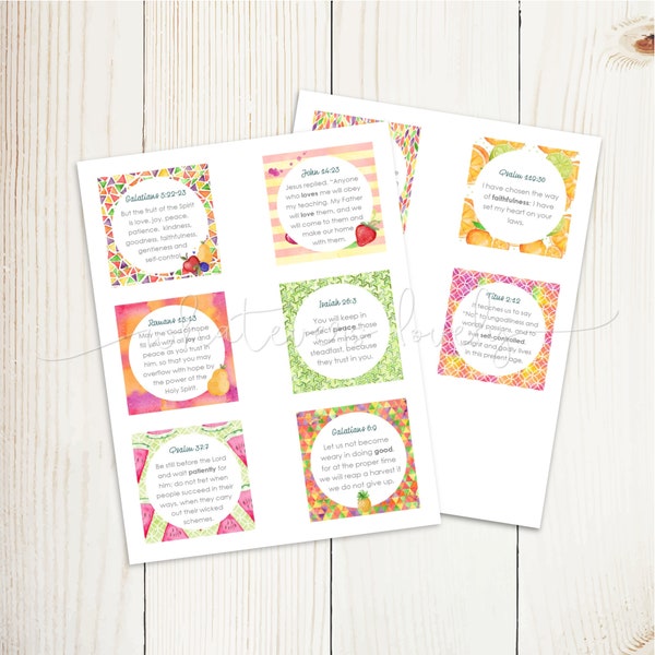 Fruit of the Spirit Scripture Cards, Printable