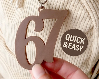 67 Backpack Charm STL - 3D Print File, Bag Accessory, Keychain (Digital Download, Commercial Use)